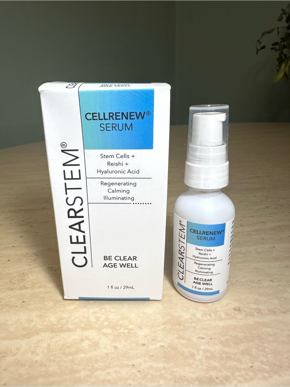 Clearstem Cellrenew Serum Stem Cells Reishi Hyaluronic Acid 1 fl oz NIB